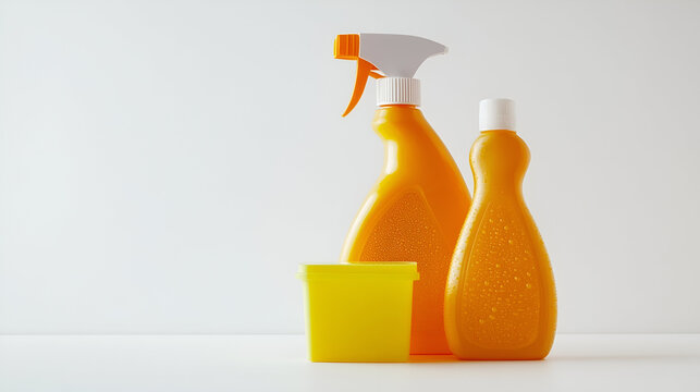 cleaning supplies and sponge - Powered by Adobe
