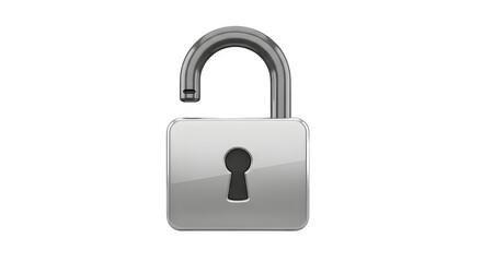 Naklejka premium Open padlock isolated on transparent background, representing security, freedom, and accessibility