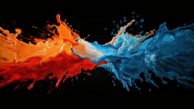 Vibrant Big Bang Explosion Colorful Abstract Cosmic Space Background Cavalcade of Rainbow Colors Universe Creation Energy Burst Digital Art Wallpaper