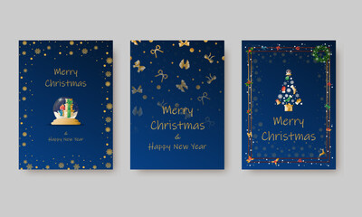 Elegant vector design for Christmas invitation, card, poster, wallpaper. Luxury Christmas ball, snow background, festive frame on colored background.