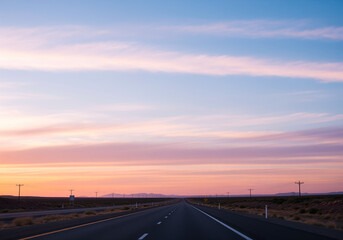 Fototapeta premium soft pastel sky over lonely highway