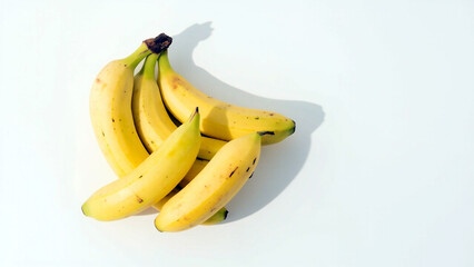 Top View Ripe Yellow Banana Fruit Bunch Still Life Food. Generative AI.