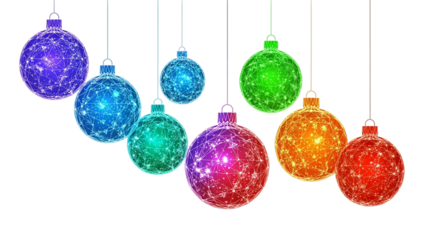 Festive Christmas Ornaments Digital Art Holiday Decoration Colorful Baubles Creative Celebration Season s Greetings
