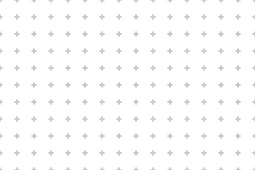 Minimal abstract white background with outlined cross signs. Seamless vector illustration. Clean geometric pattern for modern design