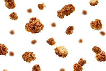 Falling Gyromitra, Morel mushroom, isolated on white background, selective focus