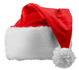 Santa Claus red Hat isolated, full depth of field