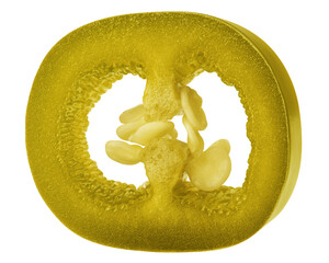 Jalapeno Pepper slice, isolated, full depth of field