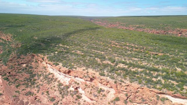 Breathtaking aerial perspective of Z Bend, a unique canyon feature in Kalbarri National Park