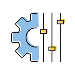 configuration. settings. configuration icons. repair. black and white icons. on a white background. vector. settings. fix the problem. find a solution. repair wizard.	