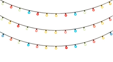 Christmas Lights garland cutout, PNG