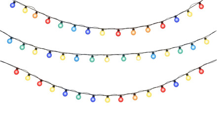 Christmas Lights garland cutout, PNG