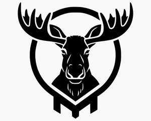 Buck, Deer, head Logo, Vector illustration design isolated on white background, Great for your Hunting Logo, Decal & Stickers.
