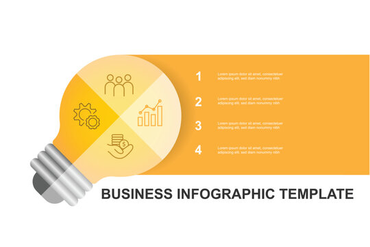 creative light bulb idea concept with 4 step suitable for business infographic template