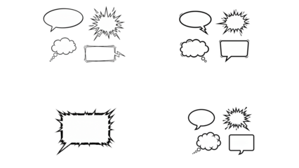 吹き出しのフレーム　AI生成素材　PNG素材