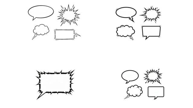 吹き出しのフレーム　AI生成素材　PNG素材