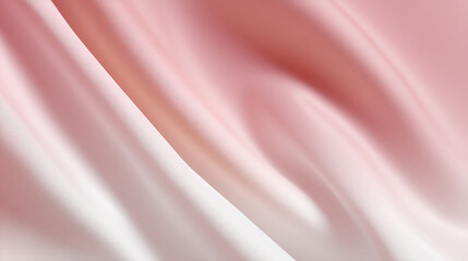 Soft and Elegant Pink and White Silk Fabric Flowing Gracefully with a Subtle Gradient Effect, Evoking a Sense of Serenity and Modern Luxury