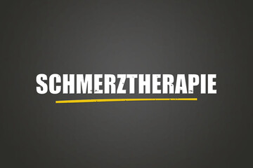 Schmerztherapie (Pain therapy) - A blackboard with white text.