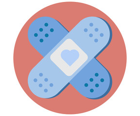 Band Aid medicine adhesive element . Health symbol for injury illustration