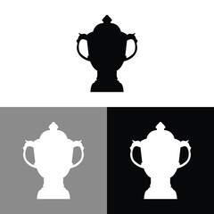 Trophies for black and white sports championships 
