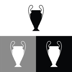 Trophies for black and white sports championships 