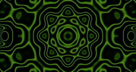 Seamless tunnel video loop with dynamic green patterns and shapes for immersive visual experience