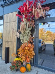 Decoration of a cafe on Dnipro Street for Halloween