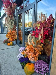 Decoration of a cafe on Dnipro Street for Halloween