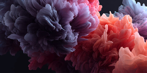 Pink flamingo wading in the water near a beautiful pink peony flower in nature © MOHAMMADELIUS