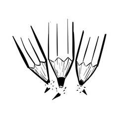 Broken Pencil Tips Illustrating Creative Block and the Struggle of Drawing