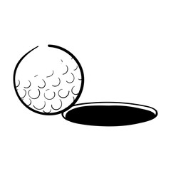 Mastering the Green A refined graphic concept illustrating a golf ball's precise path towards the hole