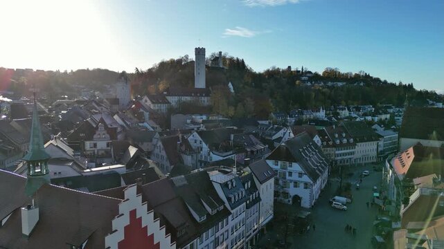 Ravensburg, Deutschland: Die Altstadt aus der Vogelperspektive