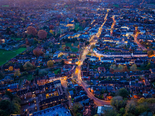 Twilight capture of Winchester City centre and surrounding area
