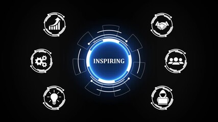 Inspiring Concept. futuristic holographic advanced HUD circle platform Business, Technology concept. Business, technology, internet and network concept. Digital technology background. - Powered by Adobe