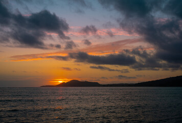 Tropical Paradise Sunset over Portlock Beach in Hawaii Kai, Hawaii, Oahu, USA