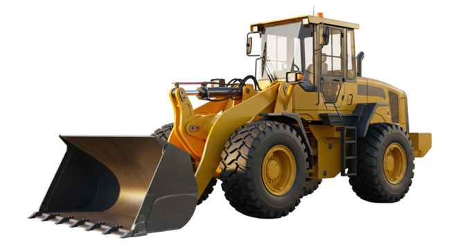 3D Realistic Front loader isolated