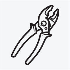 Line art Carpenter tools vector design