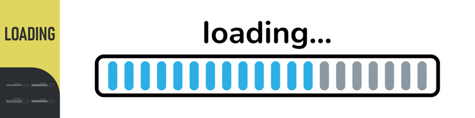 Loading bar. Loading or Installing process. Load sign. System software update and upgrade. Vector loading bar progress icons. Download progress. Color set icons. Vector illustration