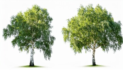 Tree European White Birch Betula Pendula Isolated On A White Background Betula Pendula Tree Isolated On A White Background Isolated Silver Birch On A White Background
