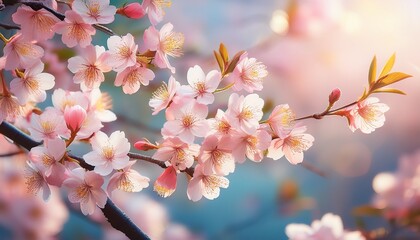 Vintage Sweet Soft Tone Of Sakura Or Cherry Blossom Flower Full Bloom In Spring Season