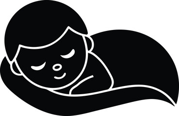 Sleeping Baby Vector Icon