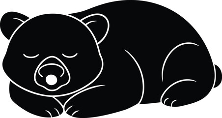 Sleepy Bear Vector Icon