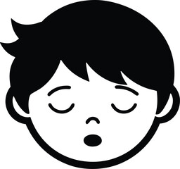 Sleepy Boy Face Vector Icon