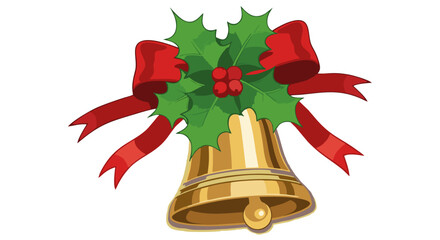 christmas bells with red ribbon