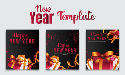 Happy New Year 2026 Minimal Winter Square Postcard Template for Modern Social Media Greetings