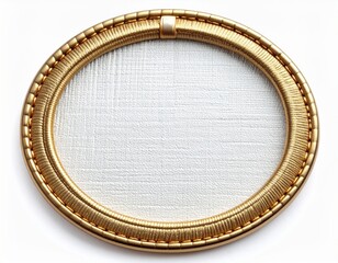 Obraz premium Elegant Golden Oval Frame on White Backdrop Classic Design Element