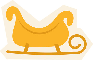 Illustration of a Golden Christmas Sleigh