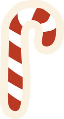 Illustration of a Red and White Candy Cane