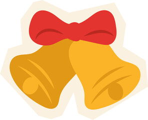 Christmas Bells with Red Bow Illustration