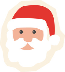 Cartoon Santa Claus Face Illustration