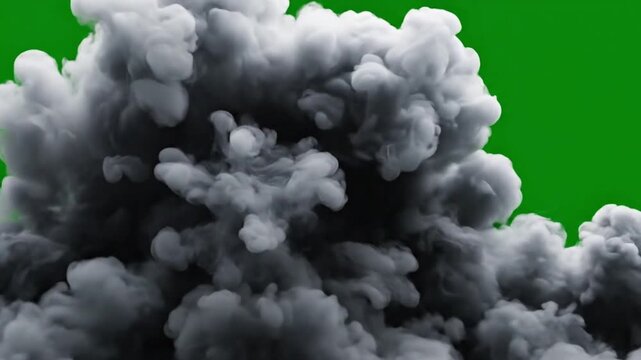 Dramatic ground fog effect on green screen for visual effects compositing, perfect for adding atmosphere and mystery to your next video project, ideal for film and games